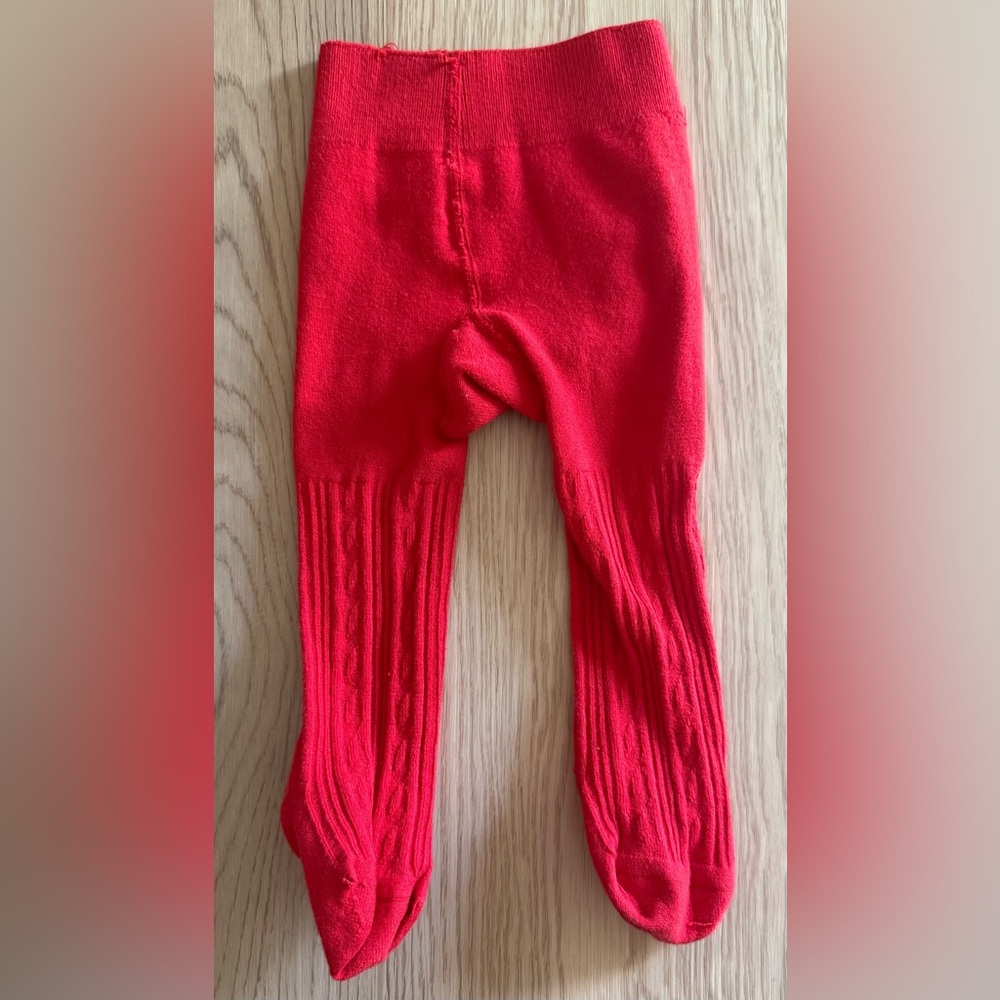 Toddler Girl Red Knit Tights